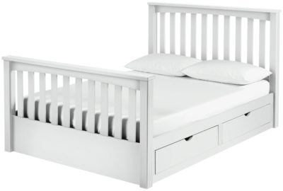 Collection - Maximus White Drawer - Bed Frame - Kingsize